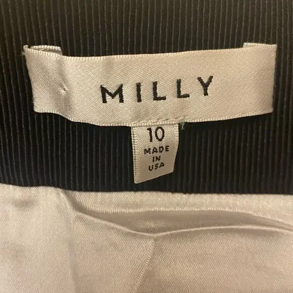 Milly Blue Midi Pencil Skirt sz 10 Milly Midi Skirt Net Overlay Skirt - Picture 7 of 14